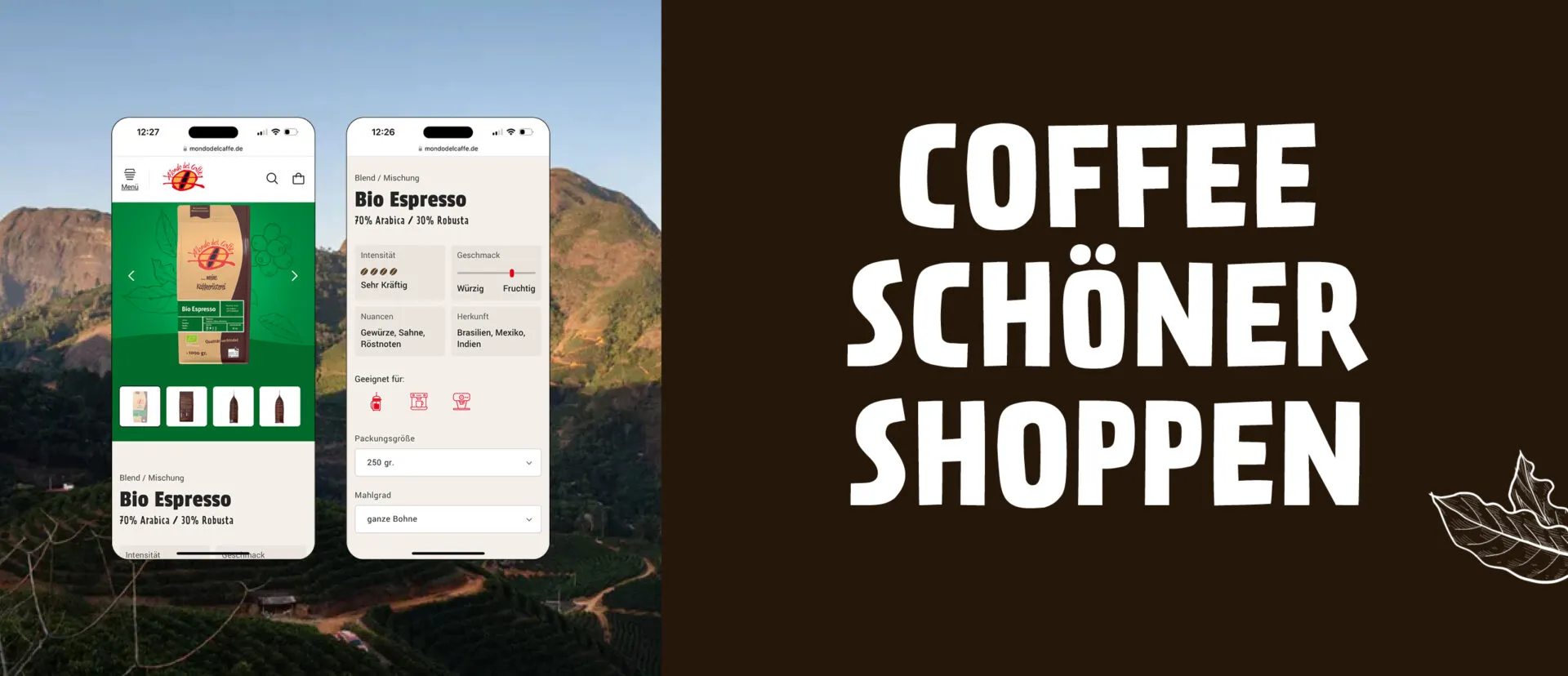 Darstellung User Interface Design des Webshops